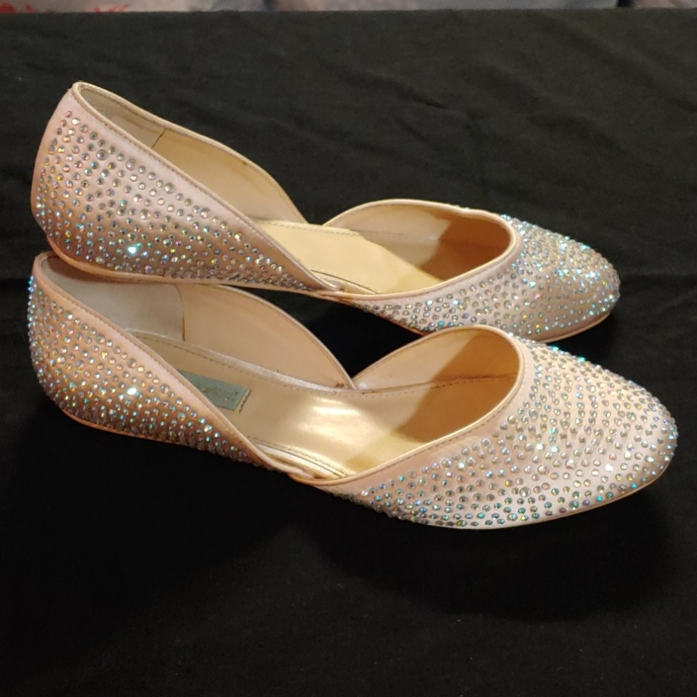 Betsey Johnson "SB-Jane" champagne ballet flats